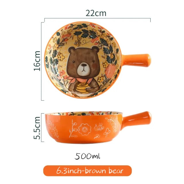 Handmade Animal Flower Large Ceramic Bowl - Image 9