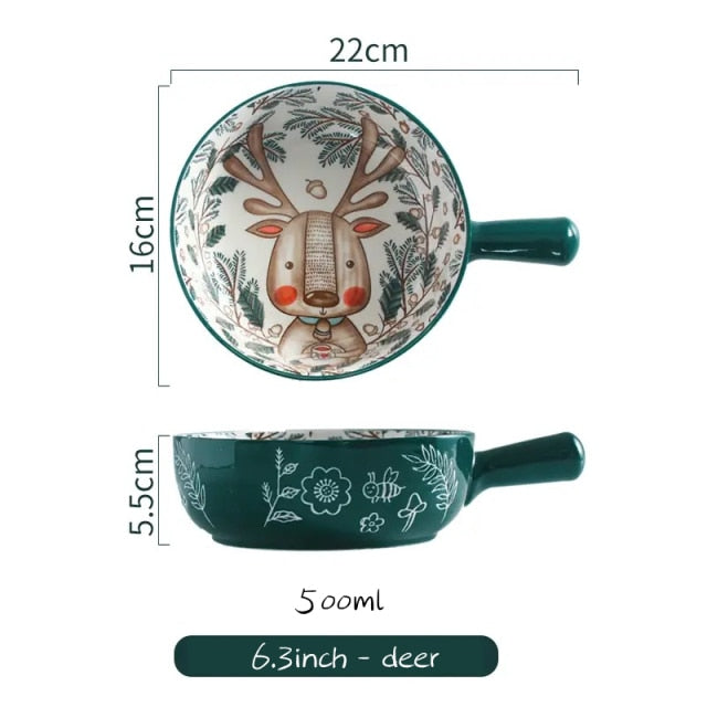 Handmade Animal Flower Large Ceramic Bowl - Image 8
