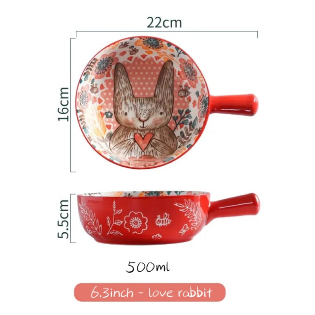 Handmade Animal Flower Large Ceramic Bowl - Image 10