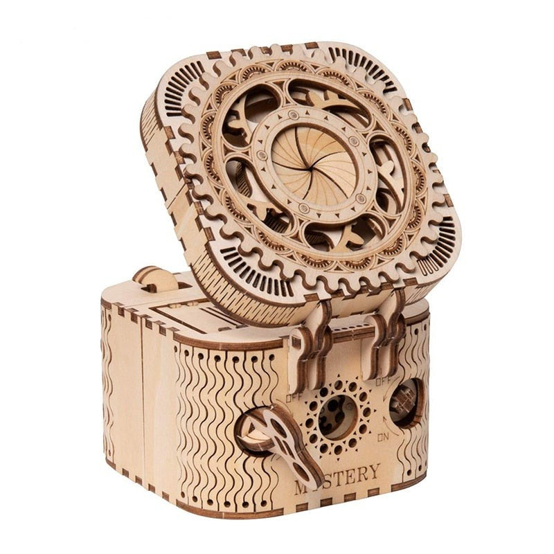 3D Wooden Puzzle Jewelry Storage Box