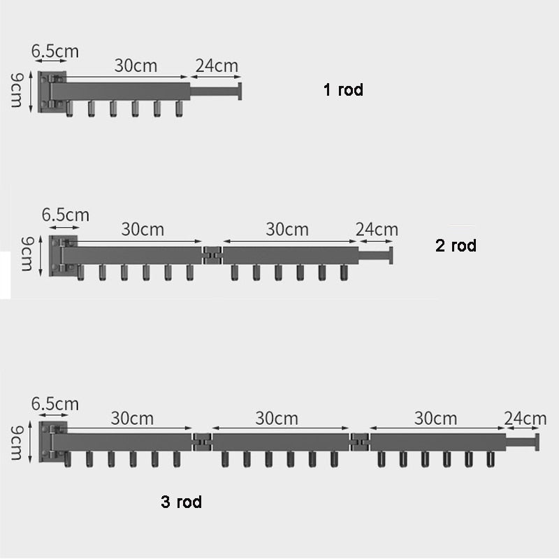 Wall Mounted Telescopic Folding Rack - Image 4