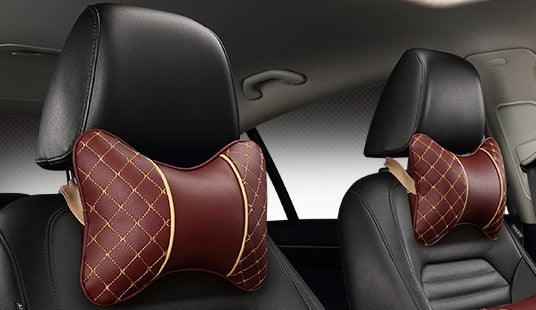 Car Leather Neck and Back Pillows - Image 5