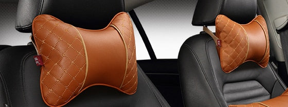 Car Leather Neck and Back Pillows