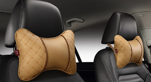 Car Leather Neck and Back Pillows - MaviGadget