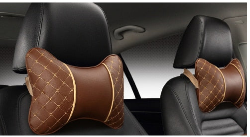 Car Leather Neck and Back Pillows