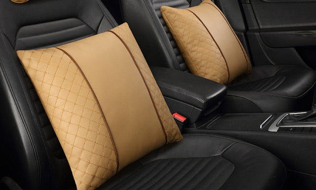 Car Leather Neck and Back Pillows - MaviGadget