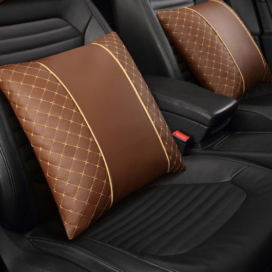 Car Leather Neck and Back Pillows - MaviGadget