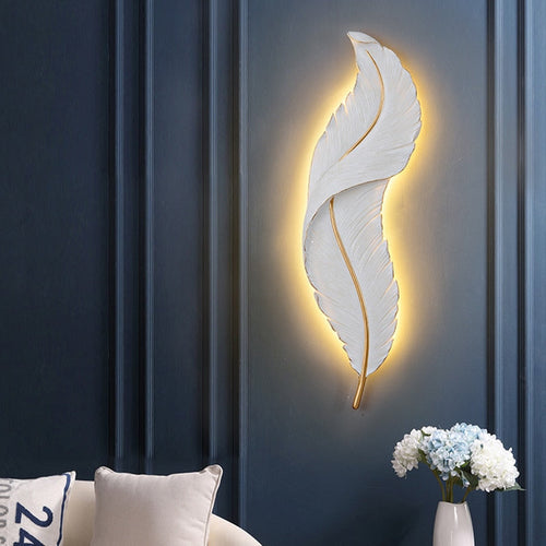 Nordic Elegant Feather Led Wall Lamp - Image 0