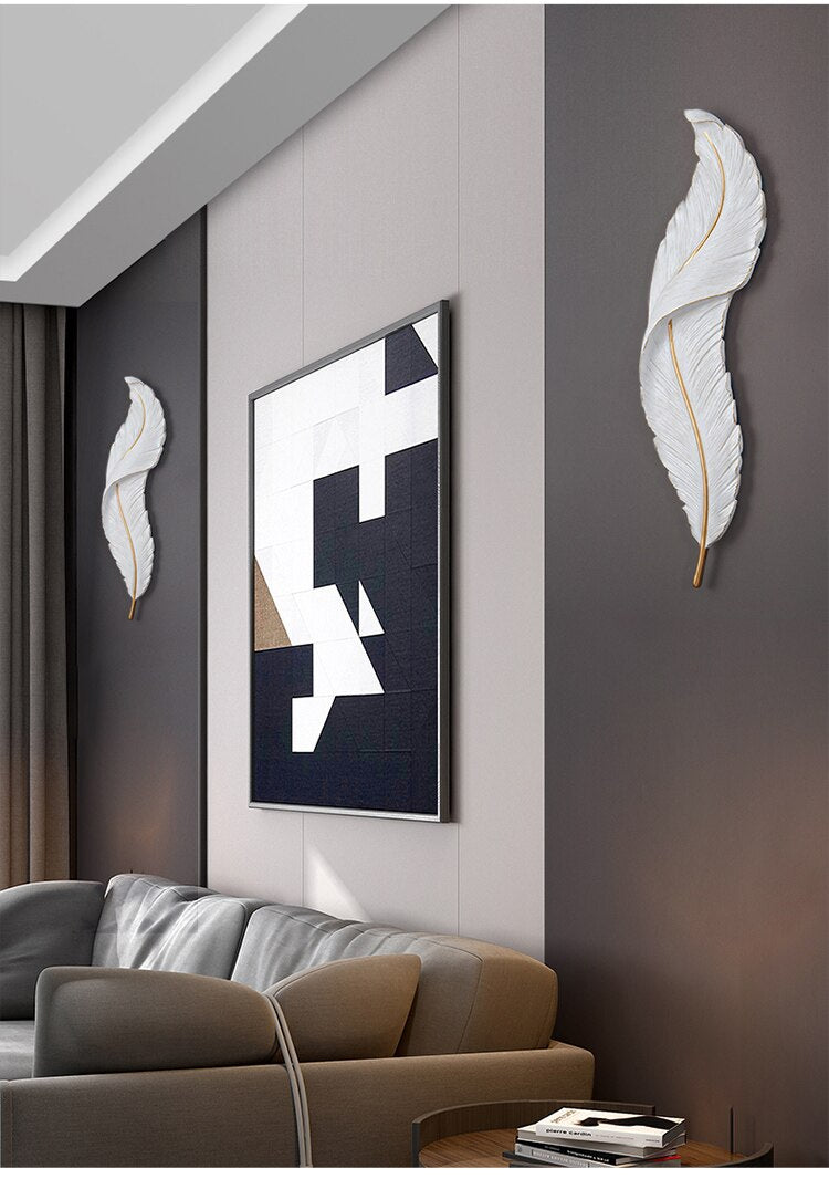 Nordic Elegant Feather Led Wall Lamp - Image 4