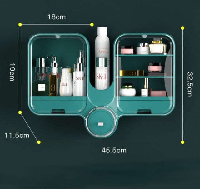 Wall-Mounted Large Capacity Pastel Makeup Organizer Box - Image 3