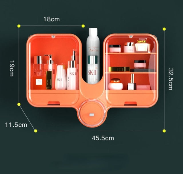 Wall-Mounted Large Capacity Pastel Makeup Organizer Box - Image 5