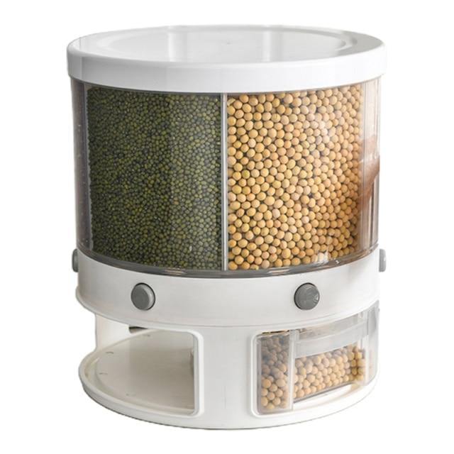 6 Grid Rotating Rice Storage Box Dispenser - Image 4