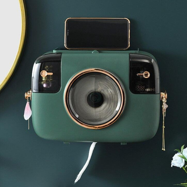 Wall Mounted Camera Shape Bathroom Tissue Box - Image 1