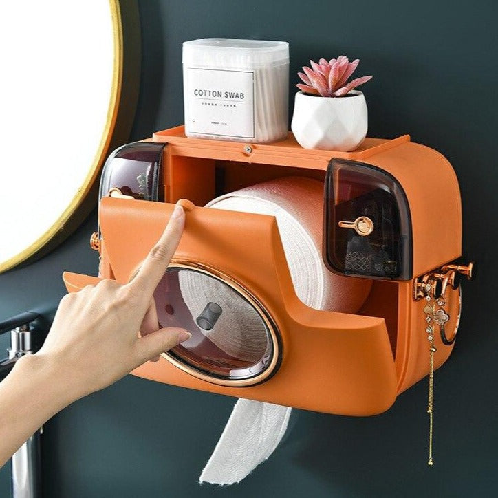 Wall Mounted Camera Shape Bathroom Tissue Box - Image 0
