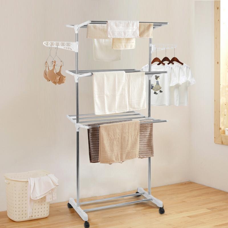 Foldable Multi-Layer Clothes Hanger Rack Stand - Image 0