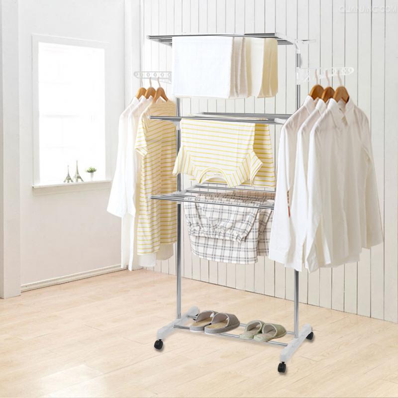Foldable Multi-Layer Clothes Hanger Rack Stand - Image 1