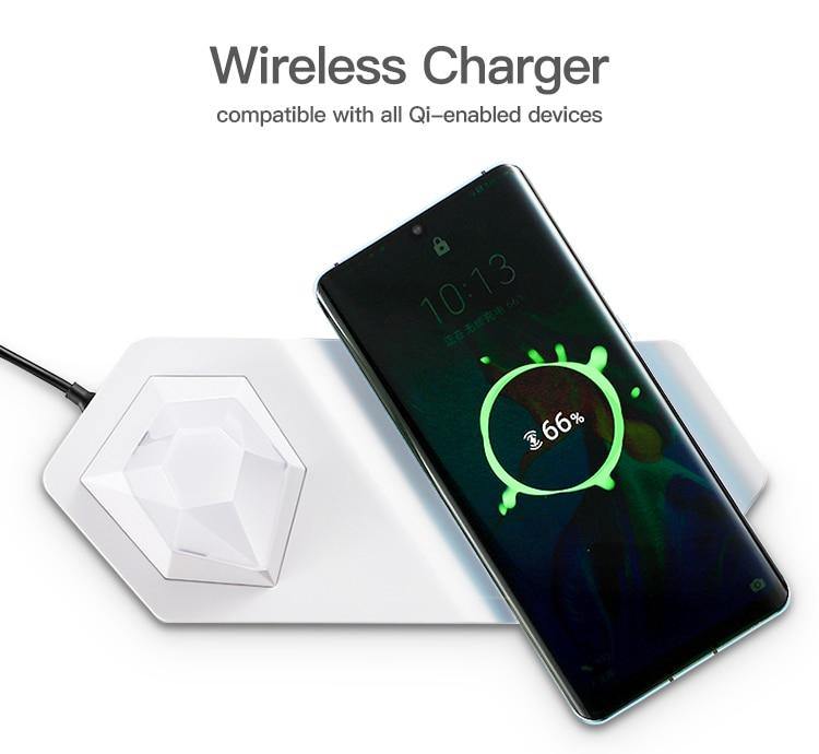 2in1 Diamond LED Night Light Wireless Charger - Image 5