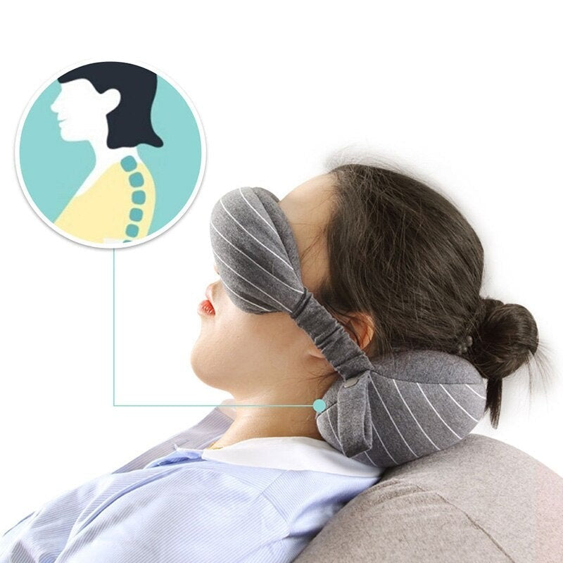 Multi-Function Travel Must Portable Neck Pillow & Eye Mask & Storage Bag - Image 0