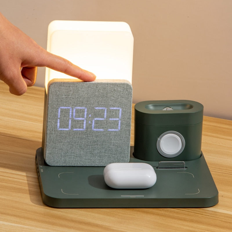 Modern Alarm Clock Wireless Charger Desk Lamp - Image 11