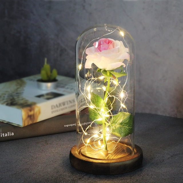 Eternal Artificial Rose Glass Dome