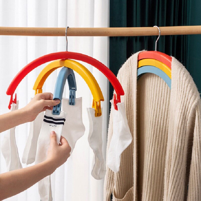 Three-Layer Rotating Cloth Hangers with Clips - Image 0