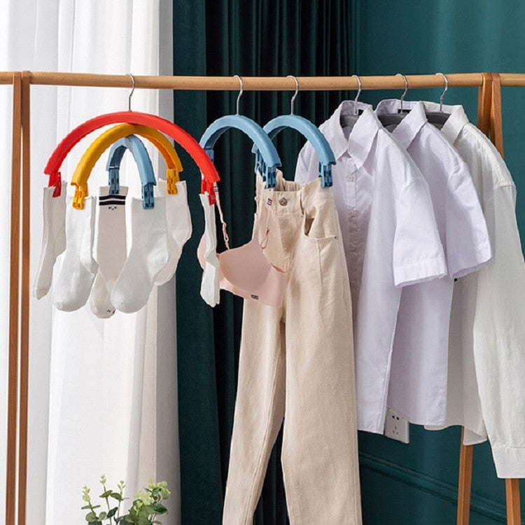 Three-Layer Rotating Cloth Hangers with Clips - Image 1