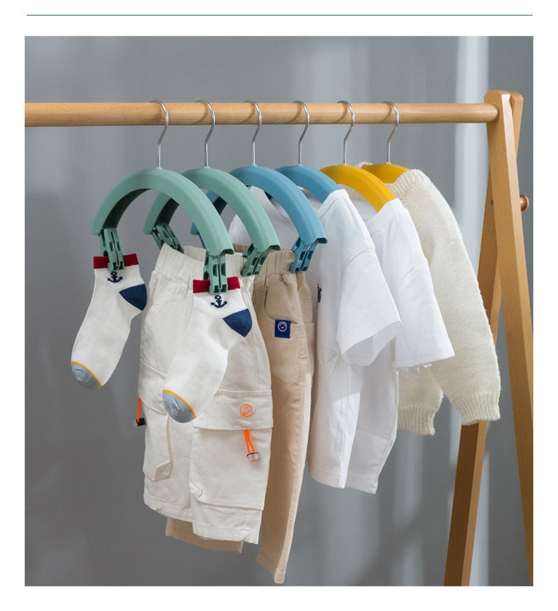 Three-Layer Rotating Cloth Hangers with Clips - Image 4