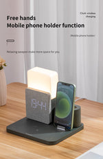 Modern Alarm Clock Wireless Charger Desk Lamp