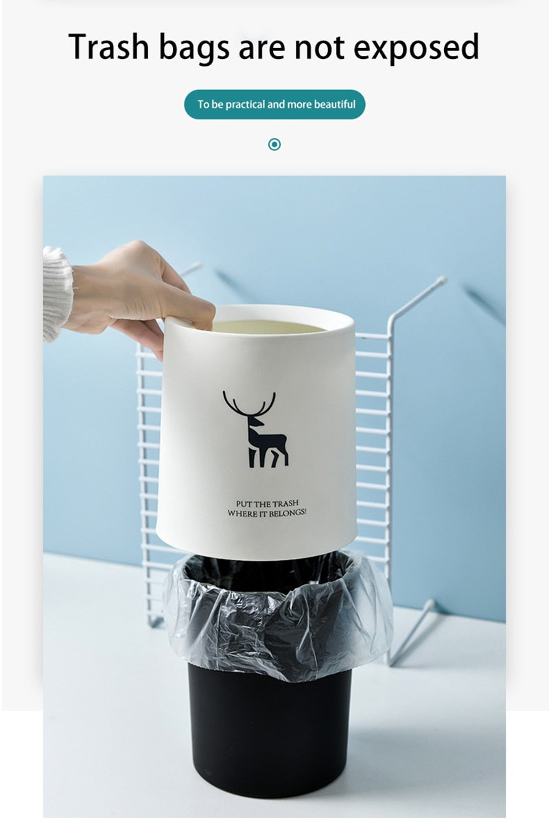 Nordic Desktop Double-Layer Mini Trash Can - Image 1