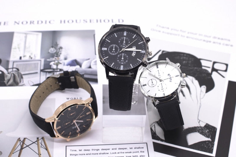 Elegant Watch Leather Bracelet Gift Set - Image 7