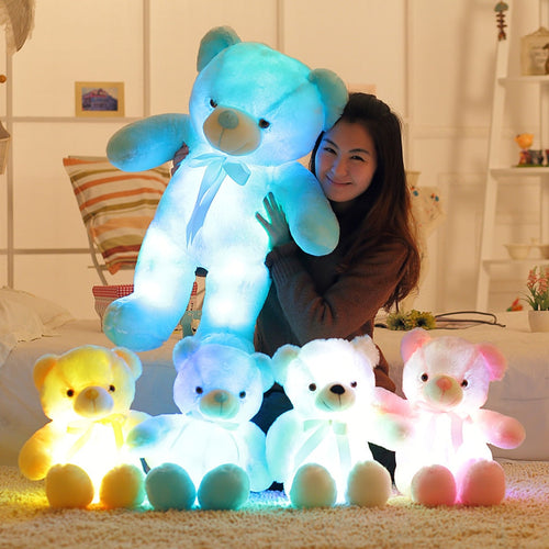 Colorful Glowing Plush Bear Toy - Image 0