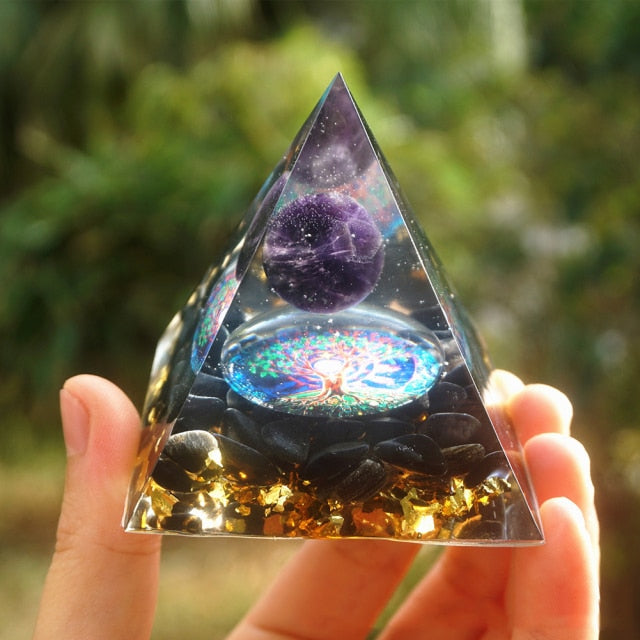 Creative Natural Crystal Universe Energy Pyramid - Image 4