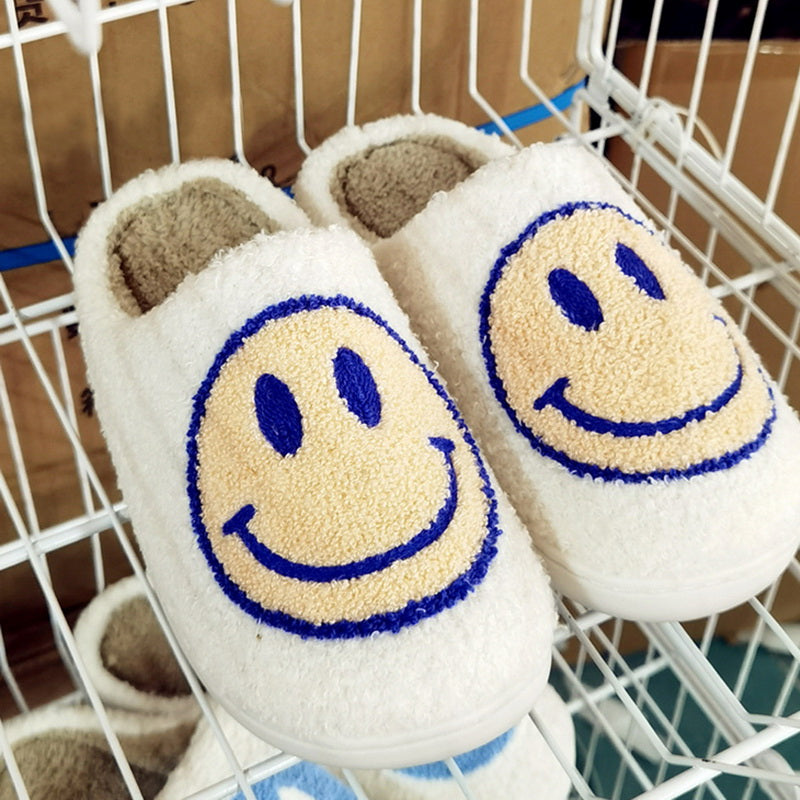 Smiley Face Warm Fluffy Slippers - Image 10