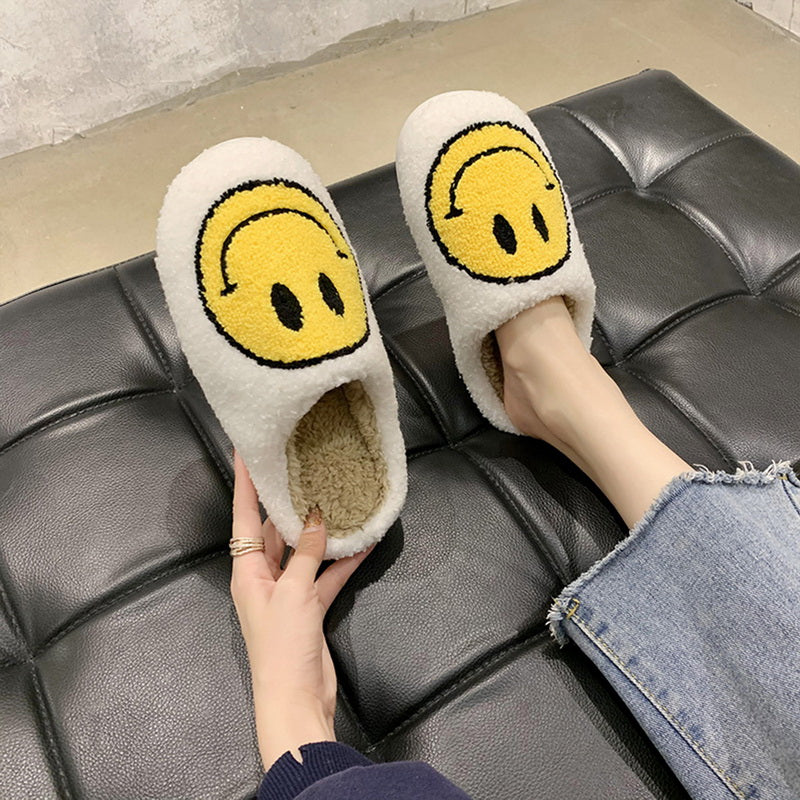 Smiley Face Warm Fluffy Slippers - Image 9