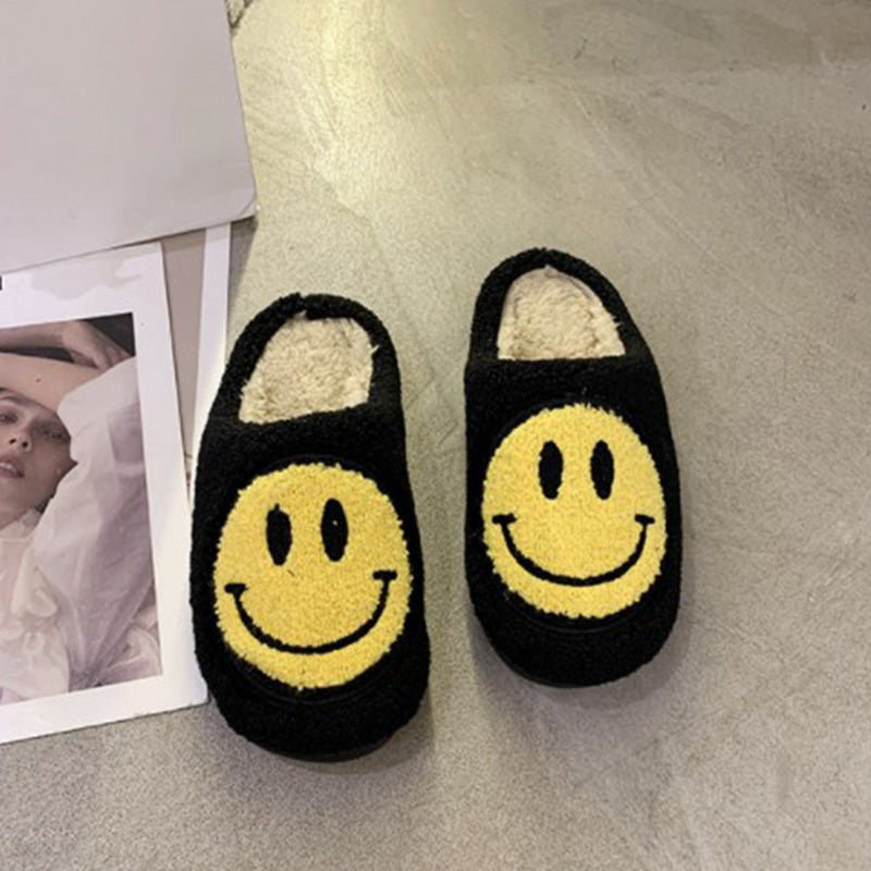 Smiley Face Warm Fluffy Slippers - Image 2