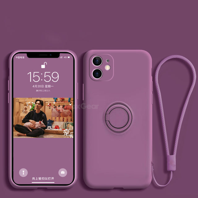 Soft Silicone Hand Strap Ring iPhone Cover - Image 16