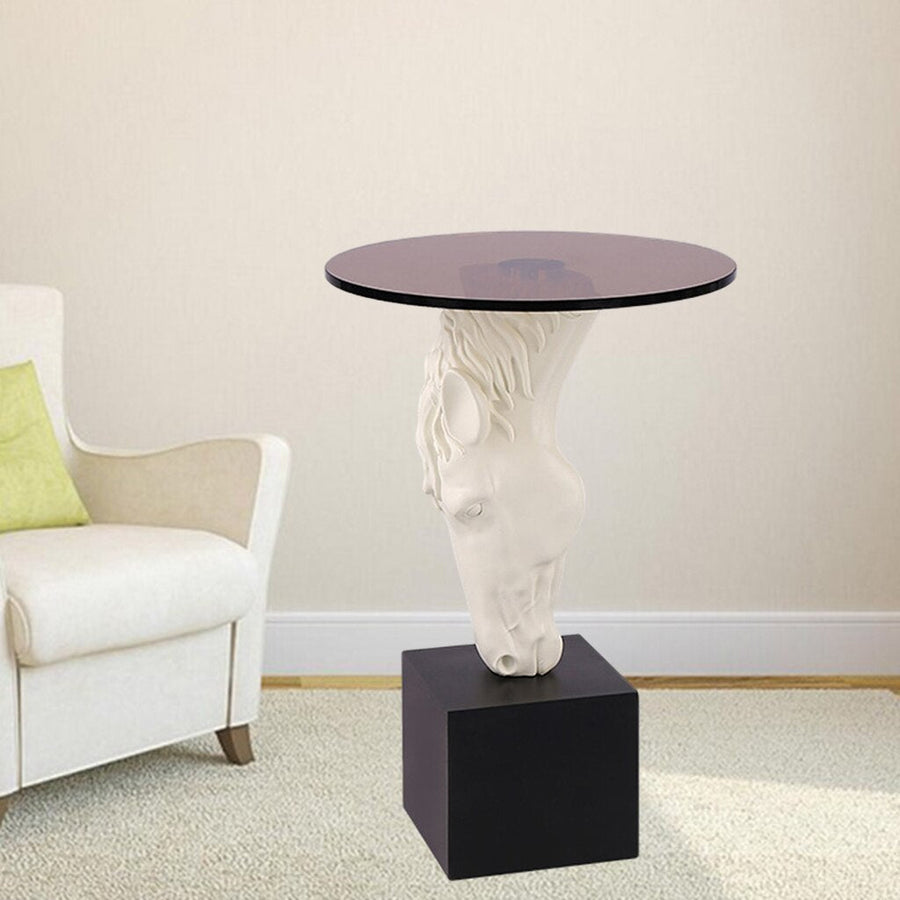 Creative Horse Head Statue Side Table - Image 1