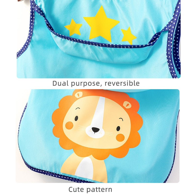 Waterproof Cute Animal Print Baby Apron - Image 11