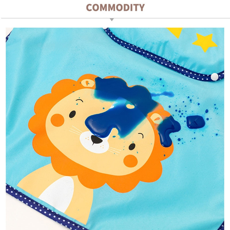 Waterproof Cute Animal Print Baby Apron - Image 8