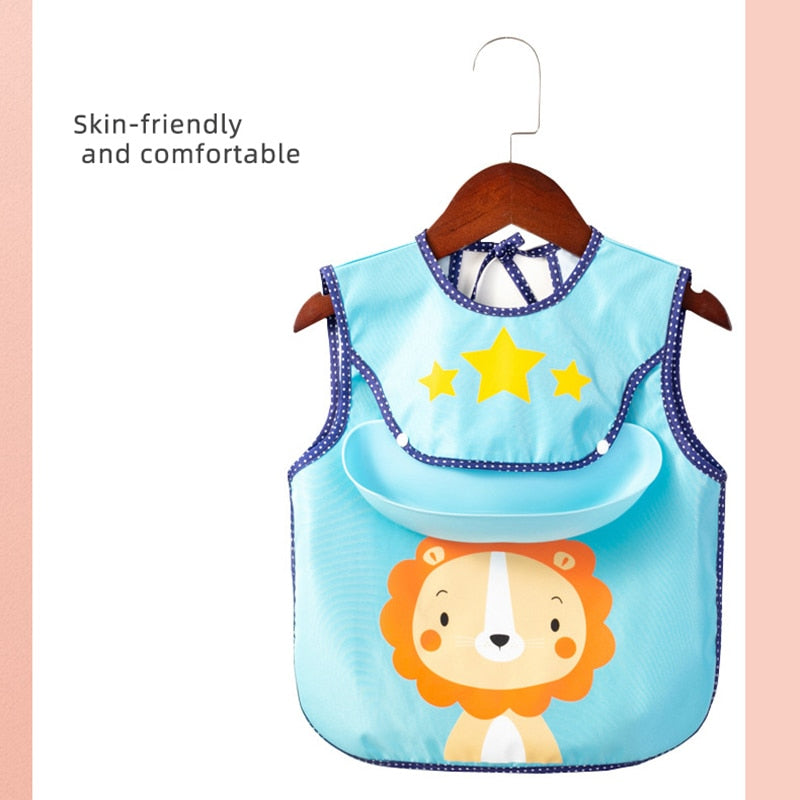 Waterproof Cute Animal Print Baby Apron - Image 1