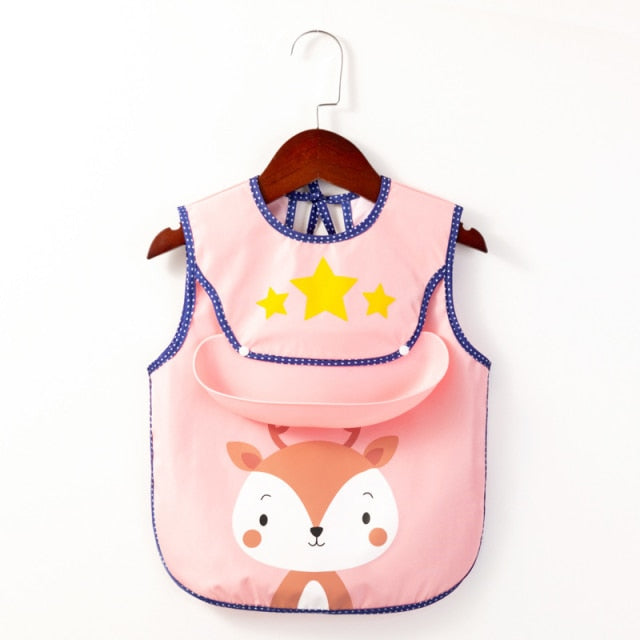Waterproof Cute Animal Print Baby Apron - Image 14