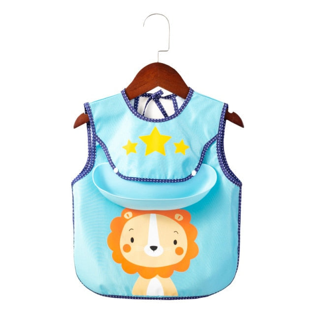 Waterproof Cute Animal Print Baby Apron - Image 15