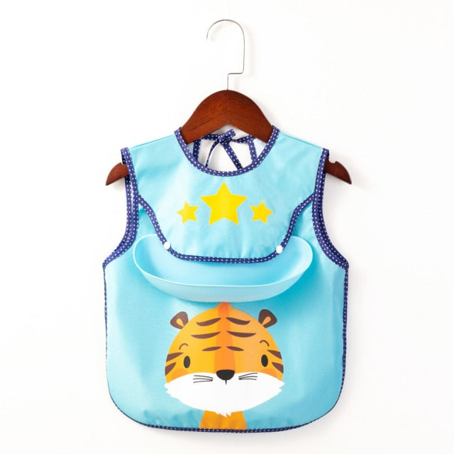 Waterproof Cute Animal Print Baby Apron - Image 9