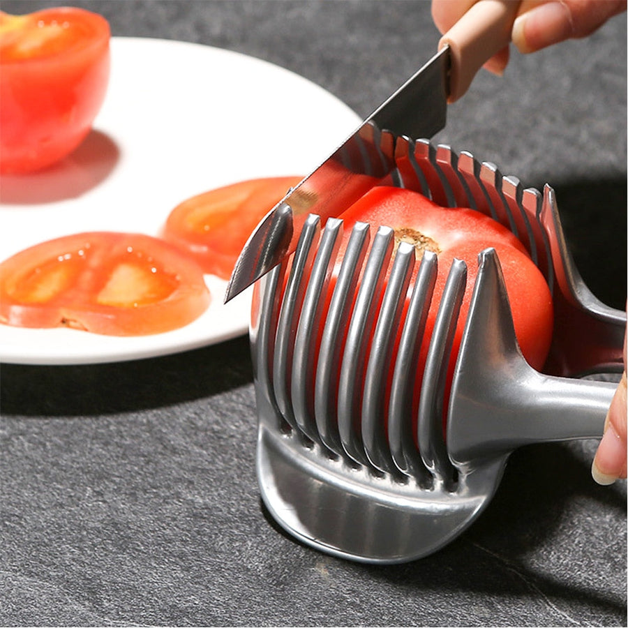 Stainless Steel Vegetable Fruit Cutting Holder Tool - Image 4