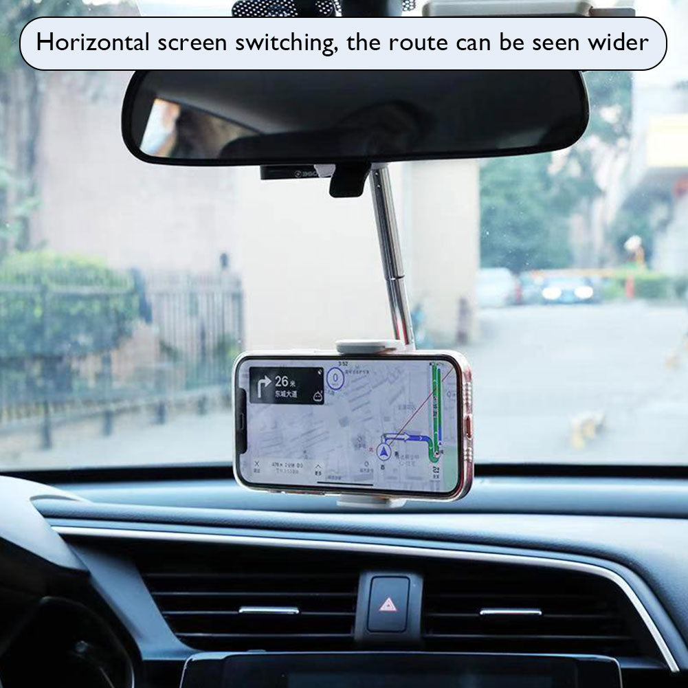 360 Rotatable Rear-View Mirror Phone Holder