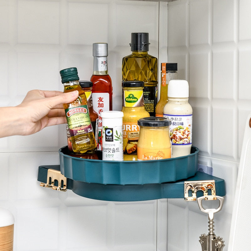 Wall-Mounted Pastel Bathroom Corner Storage Shelf - Image 11