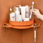 Wall-Mounted Pastel Bathroom Corner Storage Shelf