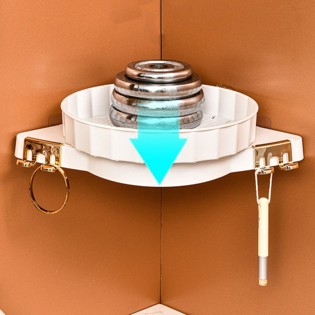 Wall-Mounted Pastel Bathroom Corner Storage Shelf - Image 6