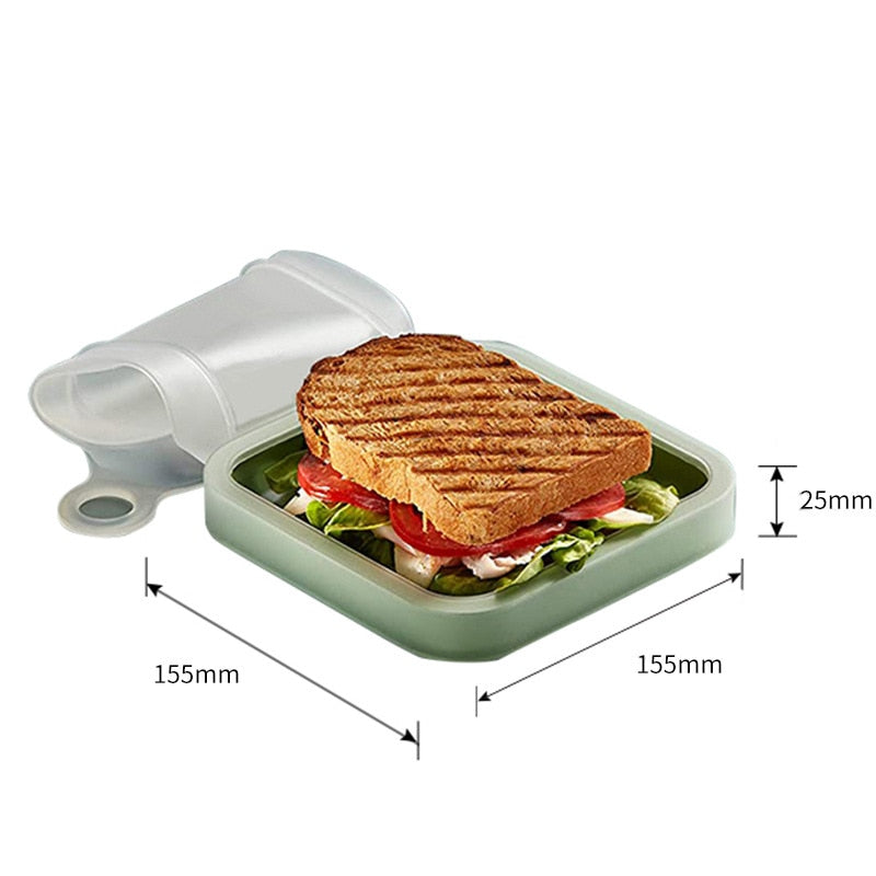 Eco-Friendly Microwavable Reusable Silicone Sandwich Box