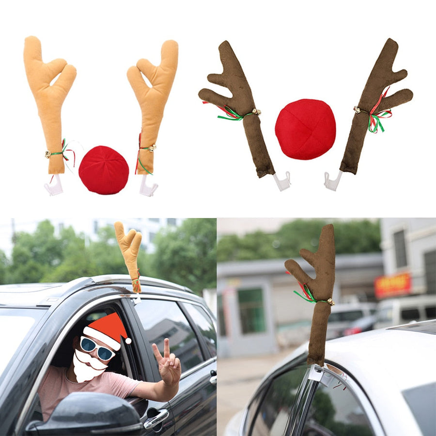 Christmas Deer Antlers Car Decor - Image 2